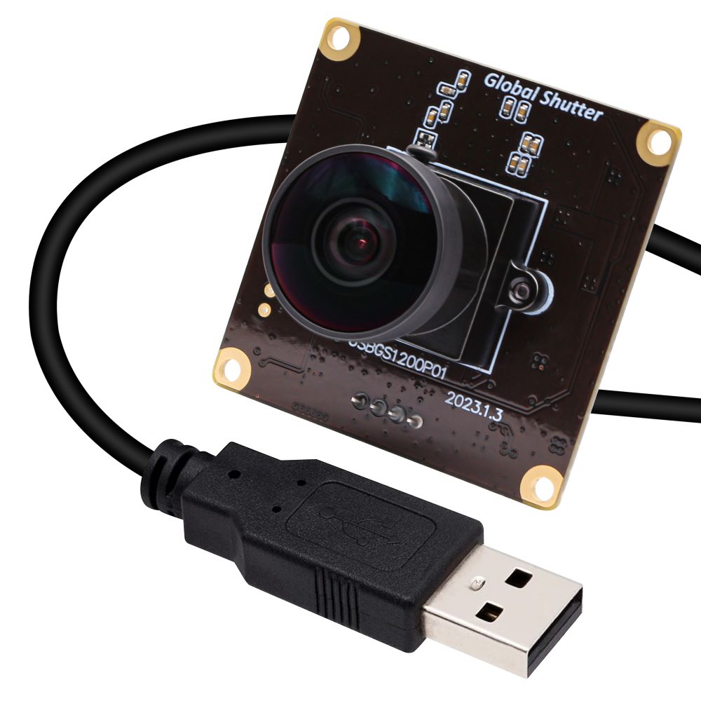ELP Global Shutter Camera USB2.0 Free Driver 90fps High Frame Rate Color Aptina AR0234 Sensor Wide Angle Webcam Laptop PC Camera Module